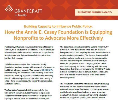 Building Capacity to Influence Public Policy: